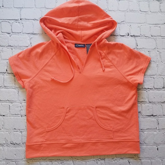 Catalina Comfy Crop Salmon Hoodie Sz M - Picture 2 of 7